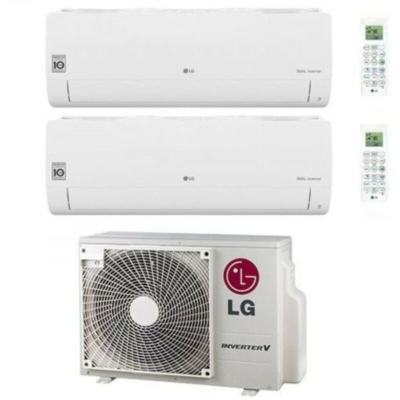 LG - dual split inverter air conditioner libero smart series 7+12 avec mu2r15 ul0 r-32 wi-fi integrated 7000+12000 - new