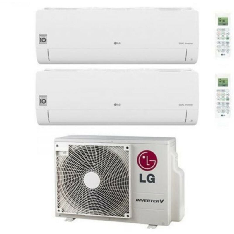 LG - dual split inverter air conditioner libero smart series 9+12 avec mu2r15 ul0 r-32 wi-fi integrated 9000+12000 - new