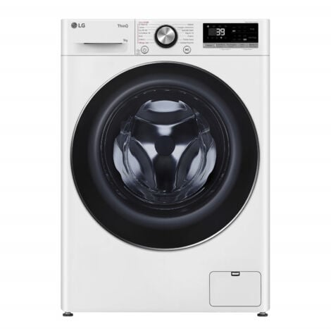 LG F2R7S09TSWC Lavatrice 9kg AI DD, Classe A-10%, 1200 giri, TurboWash, Vapore,Wi-Fi. Tipo di carica: Caricamento frontale. Capacità cestello: 9 kg, Classe di efficienza della centrifuga: B, Silenz...