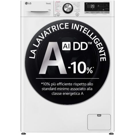 LG F4R7011TSWC Lavatrice 11kg AI DD, Classe A-10%, 1400 giri, TurboWash, Vapore. Tipo di carica: Caricamento frontale. Capacità cestello: 11 kg, Classe di efficienza della centrifuga: A, Silenziosi...