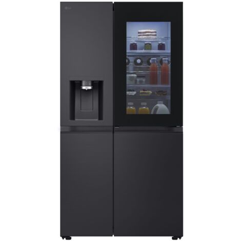 LG InstaView GSXE91EVAD Frigorifero Side-by-Side Door-in-Door, Classe D, 628L, Wi-Fi, Senza allaccio, UVnano, Black Steel