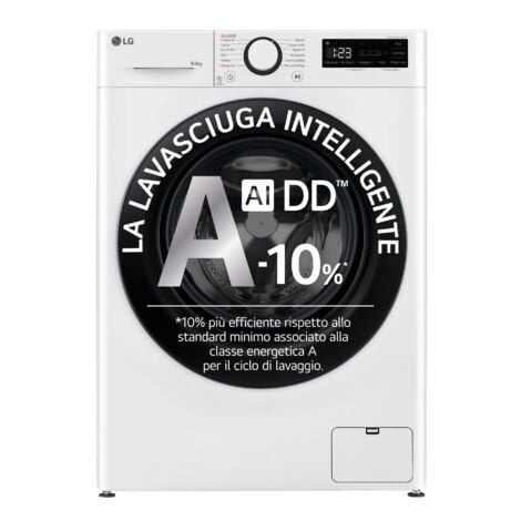 LG Lavasciuga D4R3009NSWB 9kg/6kg 1400 giri Classe D Bianco Carica Frontale