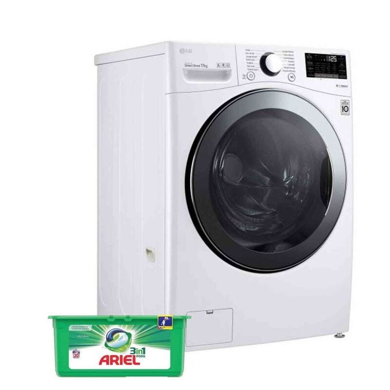 Lave-Linge Frontal 17kg 1100trs/min Grande Capacité Wi-Fi Machine à laver hublot - Blanc - LG