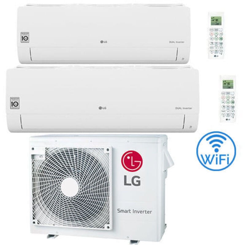 LG - Libero Smart R32 Wifi Dual Split Dual Inverter Climatiseur 7000 + 18000 btu avec e.u. MU3R19 nouvelle Classe a+++/a++