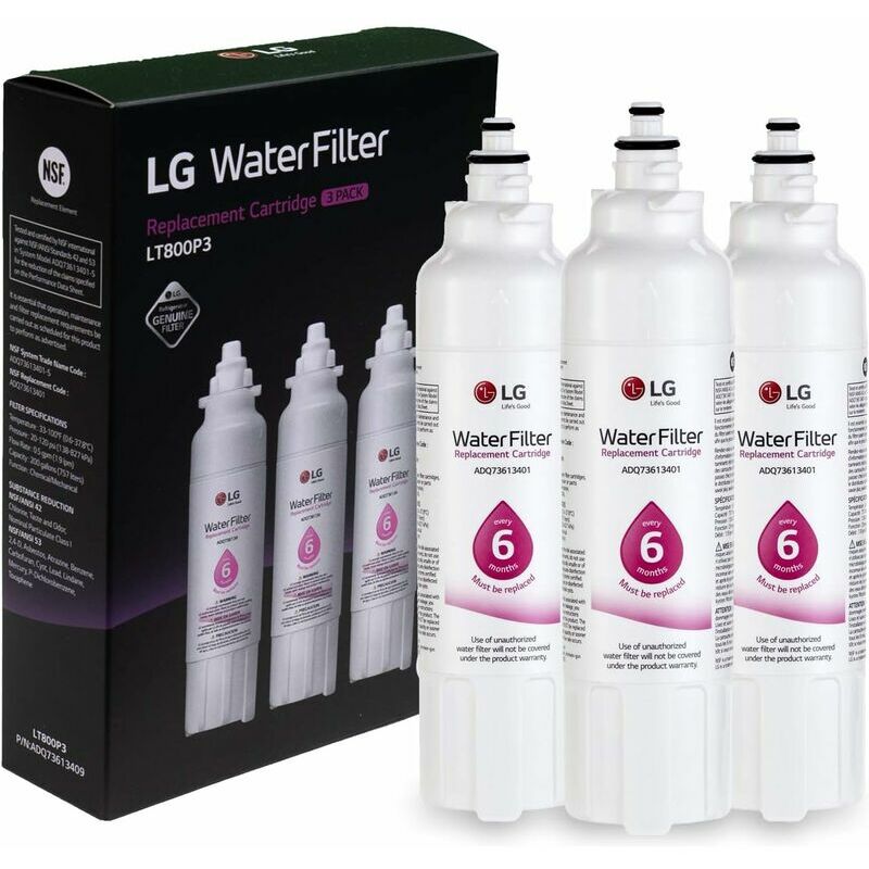 Lg LT800P3 Replacement Refrigerator Water Filter 6-Month / 200 Gallon, Carbon Plastic, White