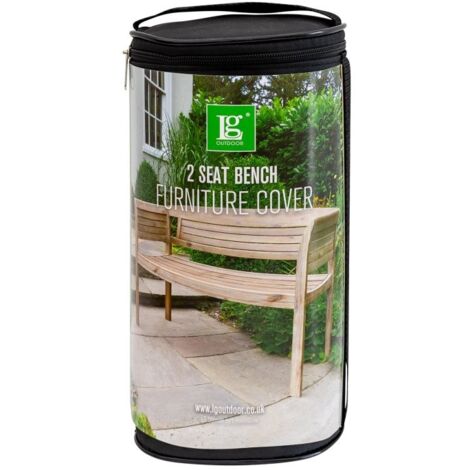 LG Outdoor Deluxe 2 Seater Garden Bench Seat Furniture Cover Black