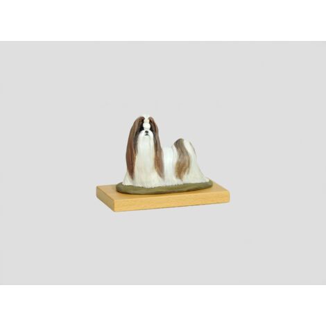 Lhasa Apso - statuetta dipinta, figurina, realizzata dall'artista, marchio Art-Dog