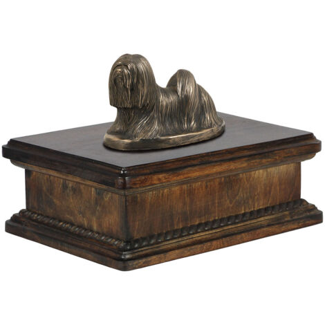 Lhassa Apso - urne pour cendres de chien, urne classique avec statuette, urne élégante avec chien par Art-Dog