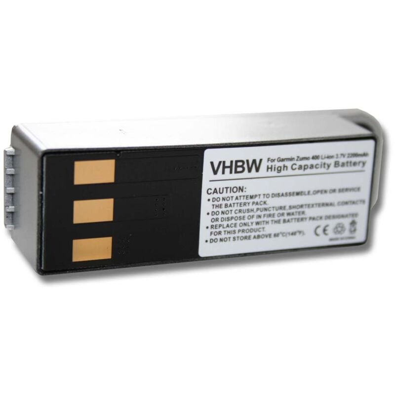 Vhbw - Li-Ion Batterie 2200mAh (3.7V) pour gps Garmin Zumo 400, 450, 500, 550.