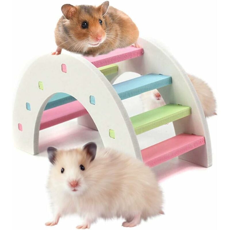 

Li-ly escalera de madera puente de escalera juguetes para jugar para mascotas pequeñas ratones ardilla hámster duraderos y convenientes