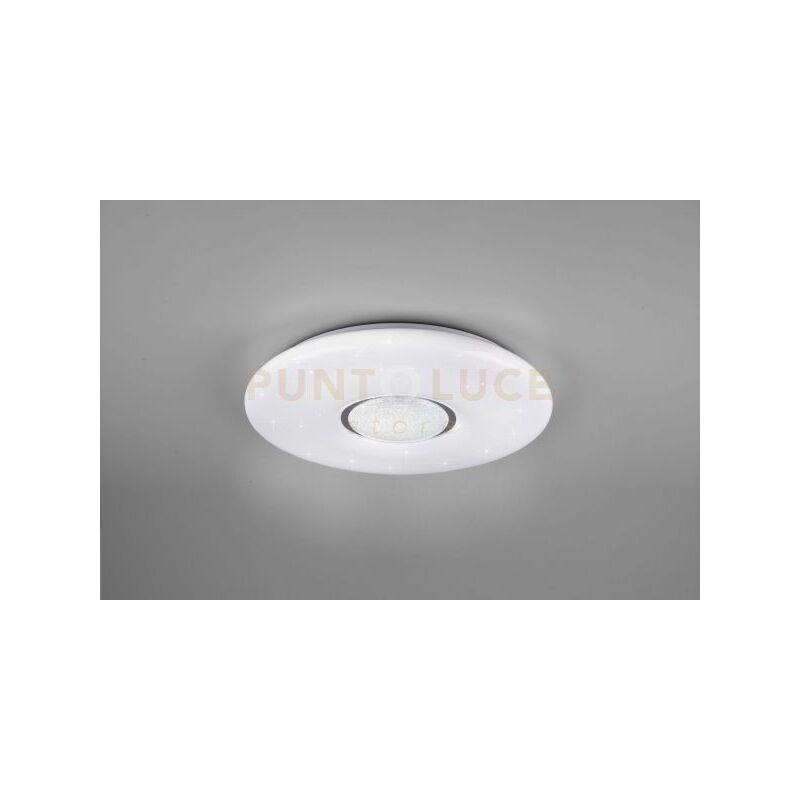 Image of Lia plafoniera led 20W 2400lm, 3000 - 6000KCON tecnologia multifunzione ' wiz ' diffusore effetto cielo stellato e centrale effetto cristallo d. 41CM