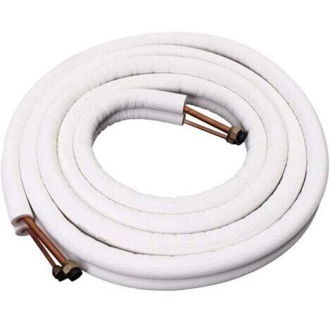 Liaison cuivre 1/4-3/8 3m - Tuyau En Cuivre Isolé - Climatiseur Tuyaux Raccords - double paire de tubes à bobine