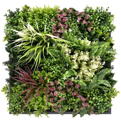 FRANKYSTAR Liana - K�nstlicher vertikaler Garten, Panel mit schwarzem PVC-Rahmen 50x50 cm