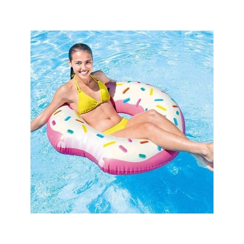 Trade Shop Traesio - Inflable Donuts Imprimir Salvavidas 107 Cm Mar Piscina