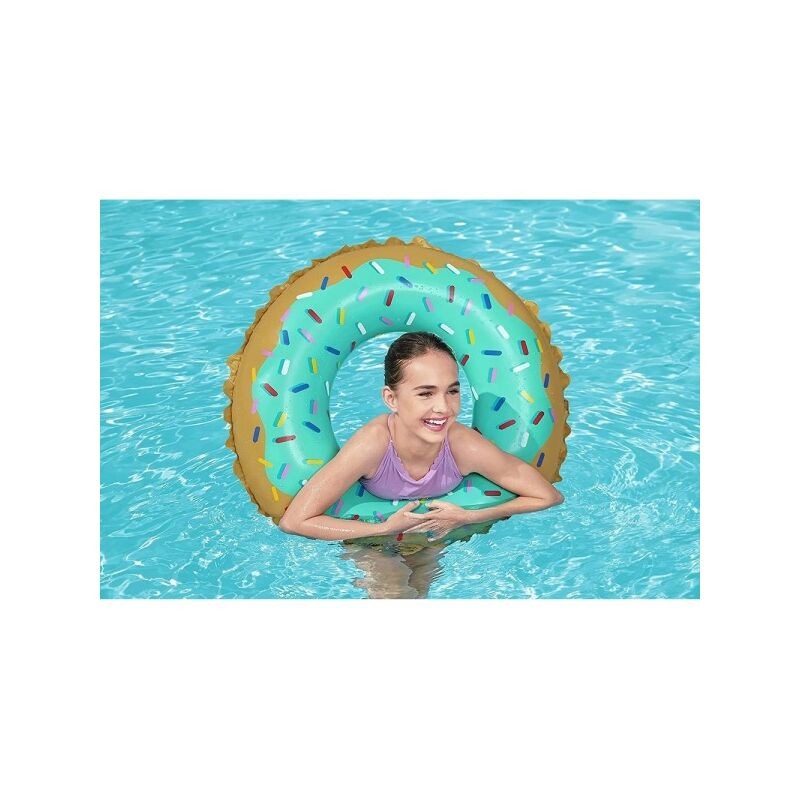 Trade Shop Traesio - Chaleco Salvavidas Hinchable Donut Fashion 91 Cm Dulce Donut Para Piscina De Mar 36300
