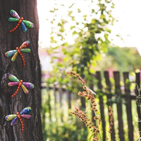 Libellen-Gartendekoration, Wandanhänger aus geschnitztem Metall – Langlebiges, handgefertigtes Kunsthandwerk aus verzinktem Eisen, 22,7 cm, für Garten und Zuhause