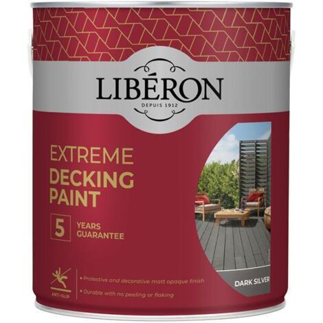 Liberon 126140 Extreme Decking Paint Dark Silver 2.5 Litre LIB126140