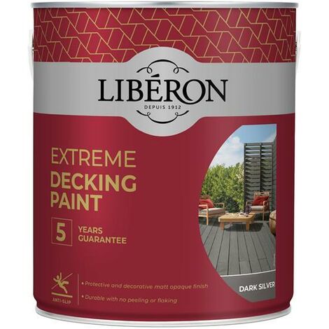 Liberon 126140 Extreme Decking Paint Dark Silver 2.5 Litre LIB126140