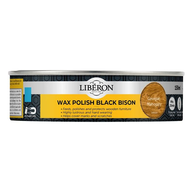 Liberon - 126869 Black Bison Wax Paste Georgian Mahogany 150ml LIBBPWGM150N