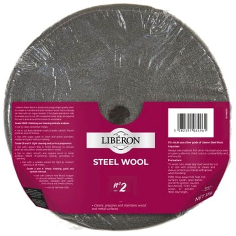 Liberon 126944 Steel Wool Grade 2 Medium 1kg LIBSW21KGN