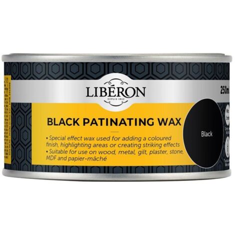 Liberon Black Patinating Wax 250ml – Professional-Grade Dark Wax for Furniture and Wood Finishing