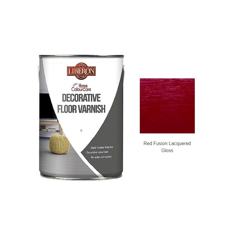 Liberon - Colour Care Decorative Floor Varnish - 1L - Red Fusion - Red Fusion