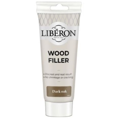 Wood filler high resistance for interior and exterior use – Dark oak – 125ml – Flexible, stainable, low odour, minimal shrinkage – Liberon