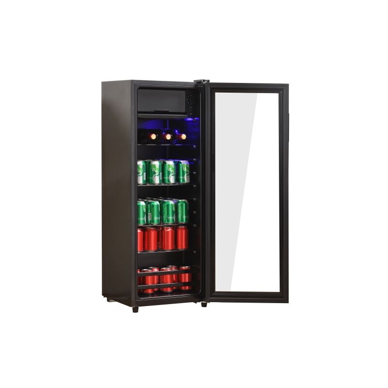 Liberté - Mini réfrigérateur 128L, congélateur 8L, Fonctionnement silencieux, refroidissement par compresseur, économe en énergie, étagères réglables