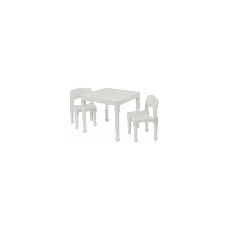 Liberty House Toys 3PCS Kids Plastic Table and 2 Chairs Set White - White