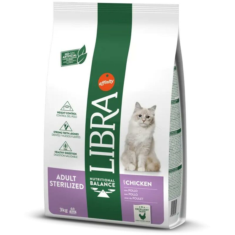 

Feline Adult Sterilized Pollo 3kg Pienso para gatos - Libra