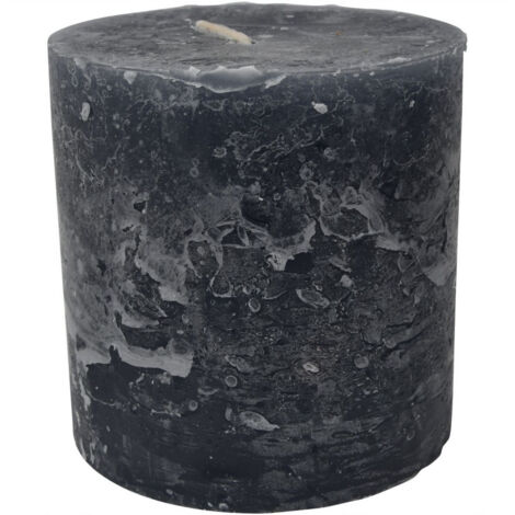 Libra Rustica Pillar Candle - Paraffin - L10 x W10 x H10 cm - Dark Grey