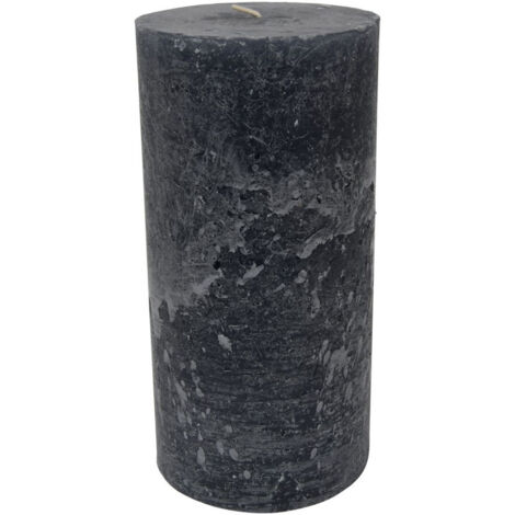 Libra Rustica Pillar Candle - Paraffin - L10 x W10 x H20 cm - Dark Grey