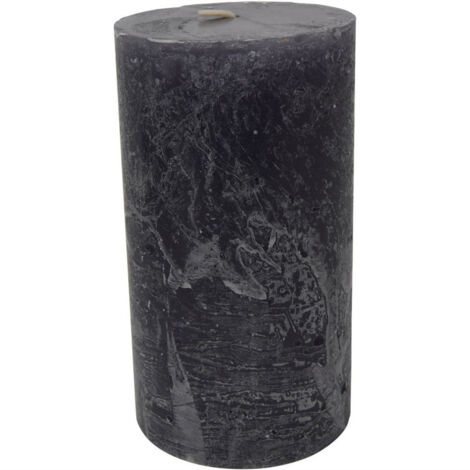 Libra Rustica Pillar Candle - Paraffin - L7 x W7 x H12 cm - Dark Grey