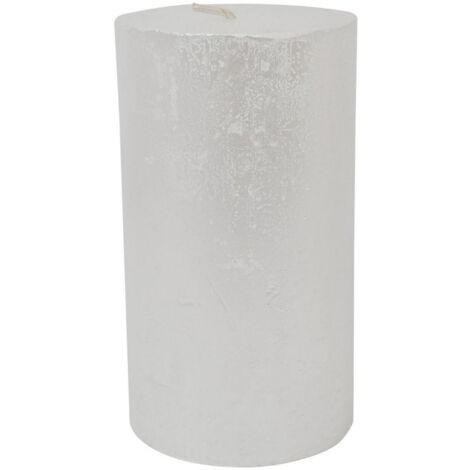 Libra Rustica Pillar Candle - Paraffin - L7 x W7 x H12 cm - Pearl/White
