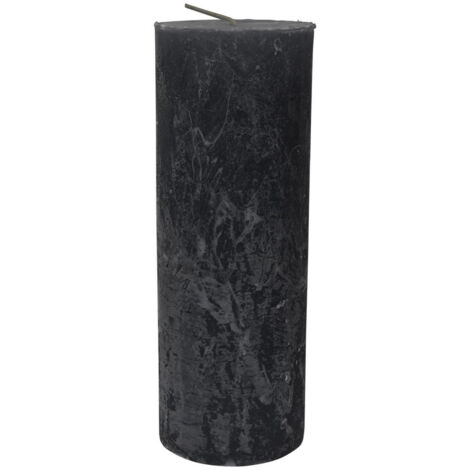 Libra Rustica Pillar Candle - Paraffin - L7 x W7 x H19 cm - Dark Grey