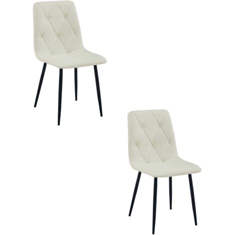 LIBRA Stuhl - beiger Stoff / schwarze Beine x 2