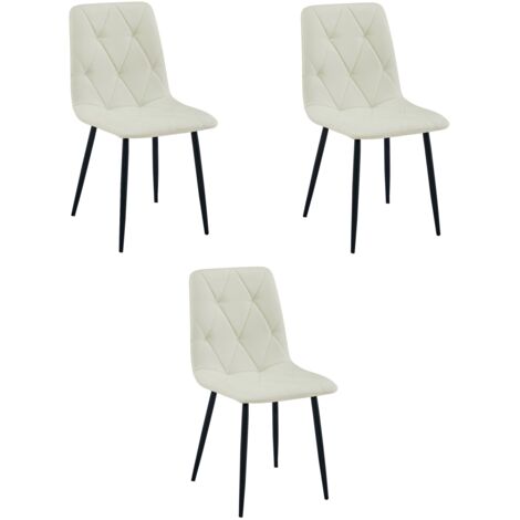 LIBRA Stuhl - beiger Stoff / schwarze Beine x 3