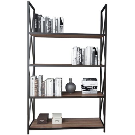 Librería, 100% Tablero de aglomerado rechapado en melamina, Color Nogal
Negro