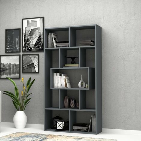 Lechnical Libreria Grigio Cemento 60x35x180 cm in  Truciolato,Libreria,Librerie per Soggiorno,Libreria Scaffale