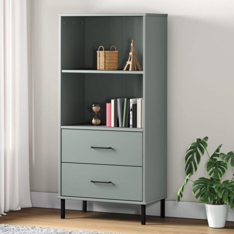 Maison Exclusive - Libreria con 2 Cassetti Marrone 60x35x180cm Legno  Massello OSLO