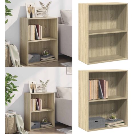 Libreria 2 Ripiani Rovere Sonoma 60x30x76,5cm Legno Multistrato - Libreria in legno multistrato - Libreria con 2 ripiani
