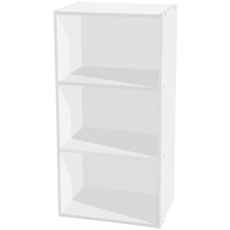 CFADDA Libreria 3 ripiani bianca - 40 x 29 x 80 cm per ufficio o salotto