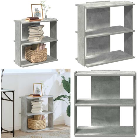 Libreria 3 Ripiani Grigio Cemento 60x30x60 cm Multistrato - Libreria per libri - Libreria in truciolato