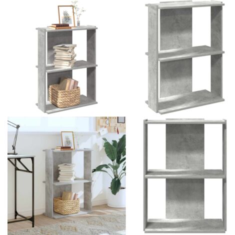 Libreria 3 Ripiani Grigio Cemento 60x30x80 cm Multistrato - Libreria per libri - Libreria in truciolato