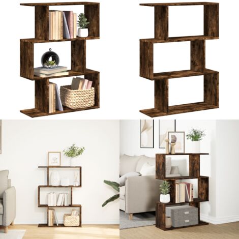 Libreria 3 Ripiani Rovere Fumo 70x24x97 cm in Truciolato - Scaffale - Truciolato