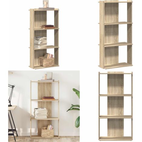 Libreria 3 Ripiani Rovere Sonoma 60x30x120 cm Legno Multistrato - Libreria a 3 ripiani - Libreria con ripiani