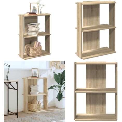 Libreria 3 Ripiani Rovere Sonoma 60x30x80 cm Legno Multistrato - Libreria a 3 ripiani - Libreria in truciolato
