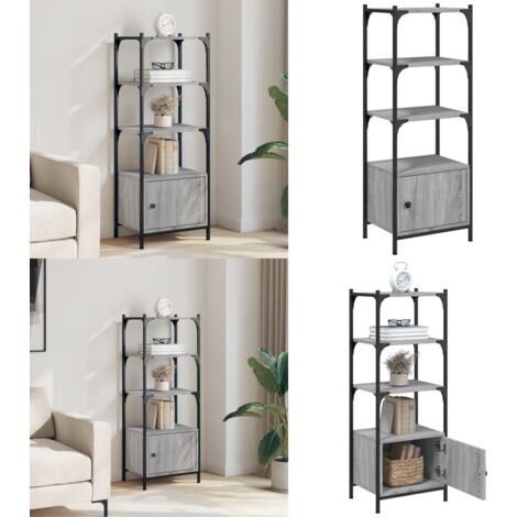 Libreria 3Ripiani Grigio Sonoma 41x30x109,5cm Legno Multistrato - Libreria grigia - Libreria con 3 ripiani