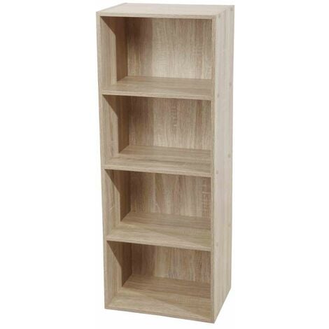 Libreria aperta in legno al grezzo da decorare con 5 ripiani cm 62x32 h 142  New