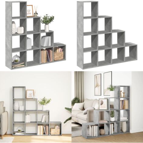 Libreria 4 Ripiani Grigio Cemento 131,5x29x131,5 cm Truciolato - Scaffale porta oggetti - Truciolato